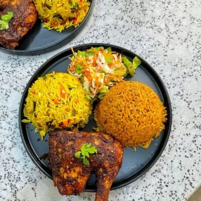 Fried Rice and Jollof with Chicken