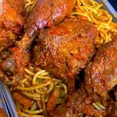 Spaghetti with Chicken and Plantain/Sausage