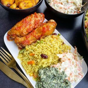 Turkey with Plantain/Salad