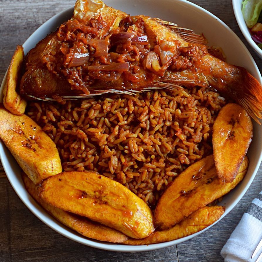 Rice (4 spoons) + Fish + Plantain