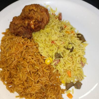 Jollof Rice & Fried Rice and Egg