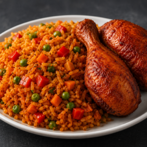 Jollof Rice with Roasted Chicken